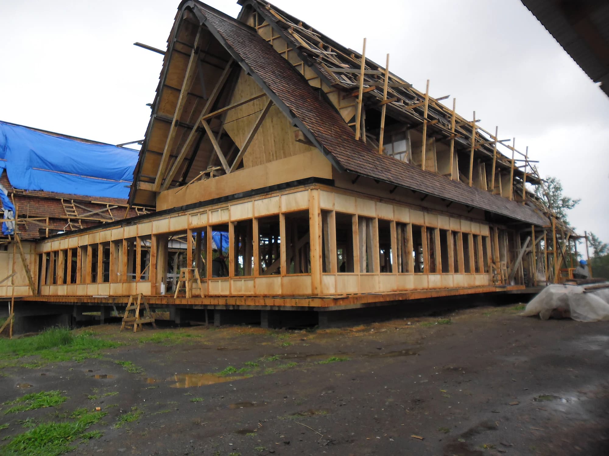 Volumen y cubierta de Casa Urrutia en etapa de construcción