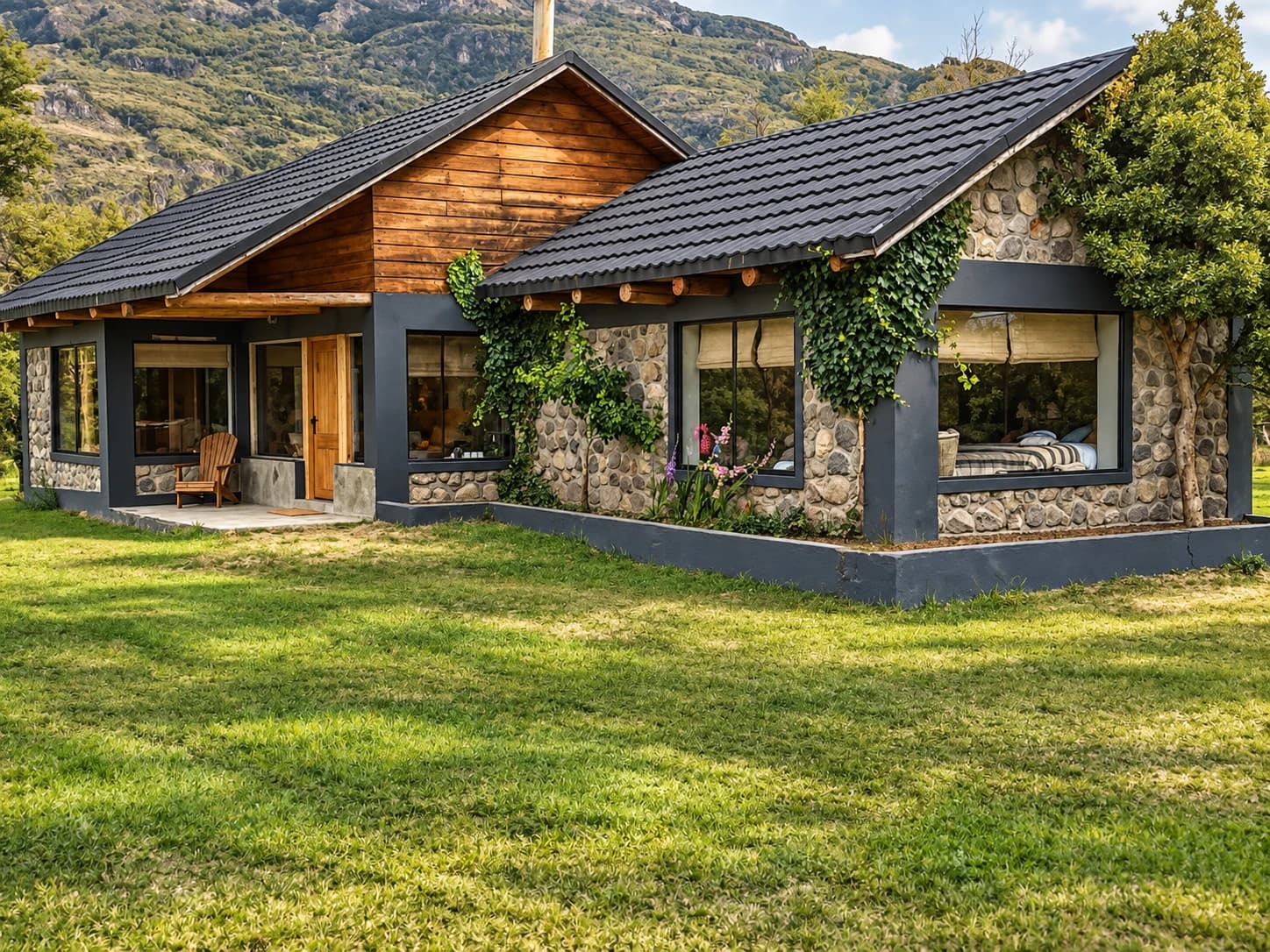 Vista general exterior del Lodge Coyhaique
